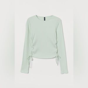 NWT Mint Green Drawstring Long Sleeve Top